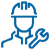 an icon of a person wearing a hardhat and spanner